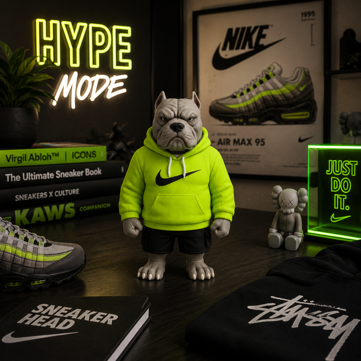 AmStaff Sneakerhead Figure | Nike Hoodie Collectible Display
