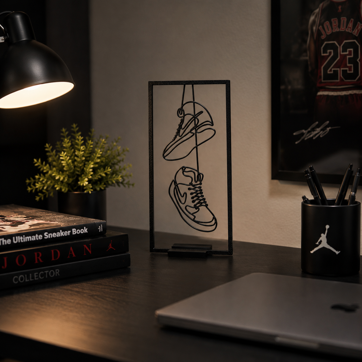 Jordan Sneaker Lace Wall Art | Sneaker Frame Decor With Stand