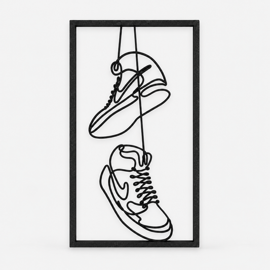 Jordan Sneaker Lace Wall Art | Sneaker Frame Decor With Stand