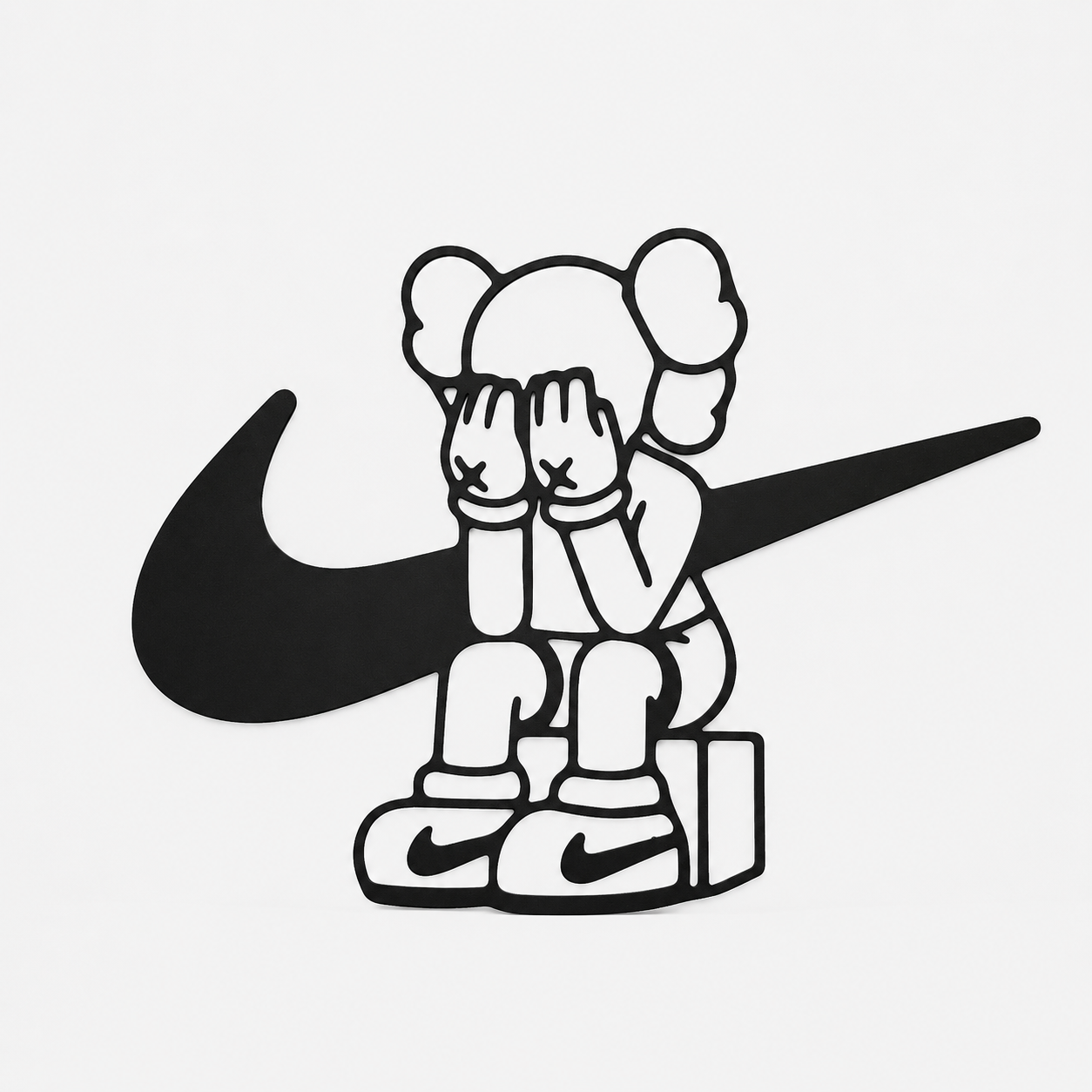 KAWS Nike Swoosh Wall Decor Sign | Sneaker Wall Art