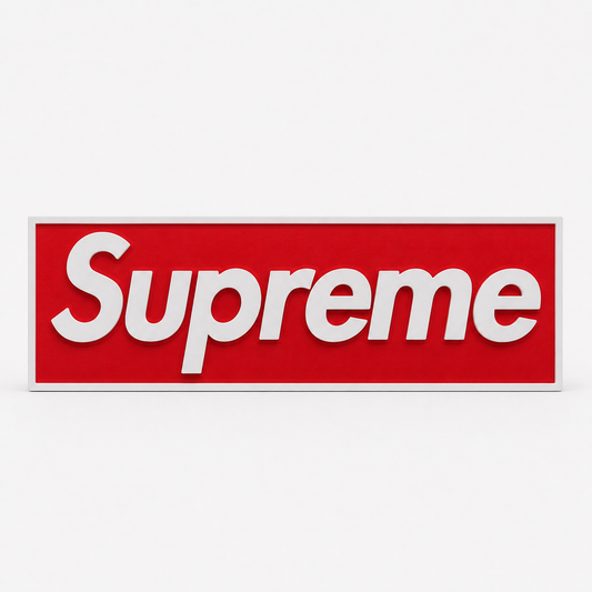Supreme Box Logo Wall Art | Freestanding Streetwear Decor
