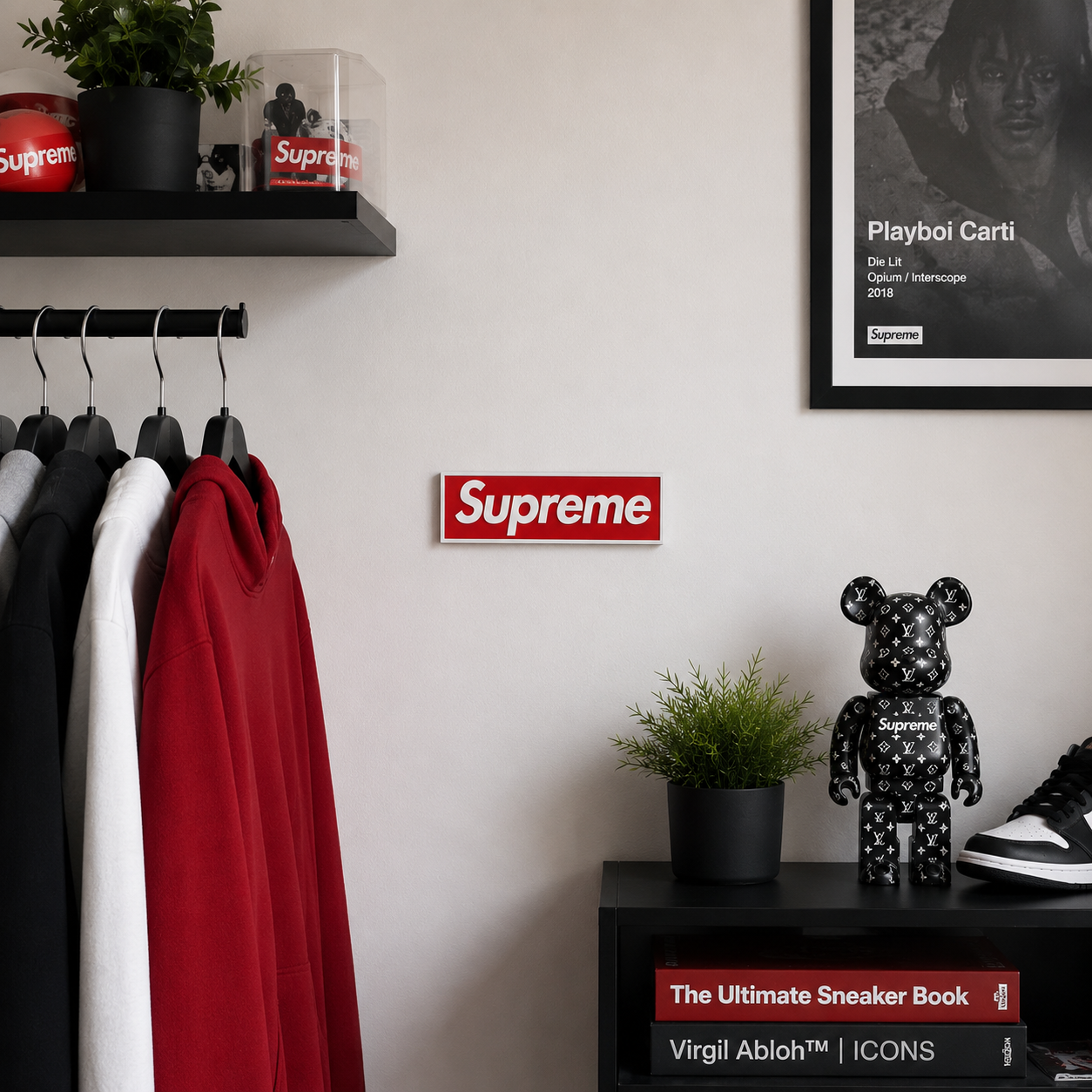 Supreme Box Logo Wall Art | Freestanding Streetwear Decor