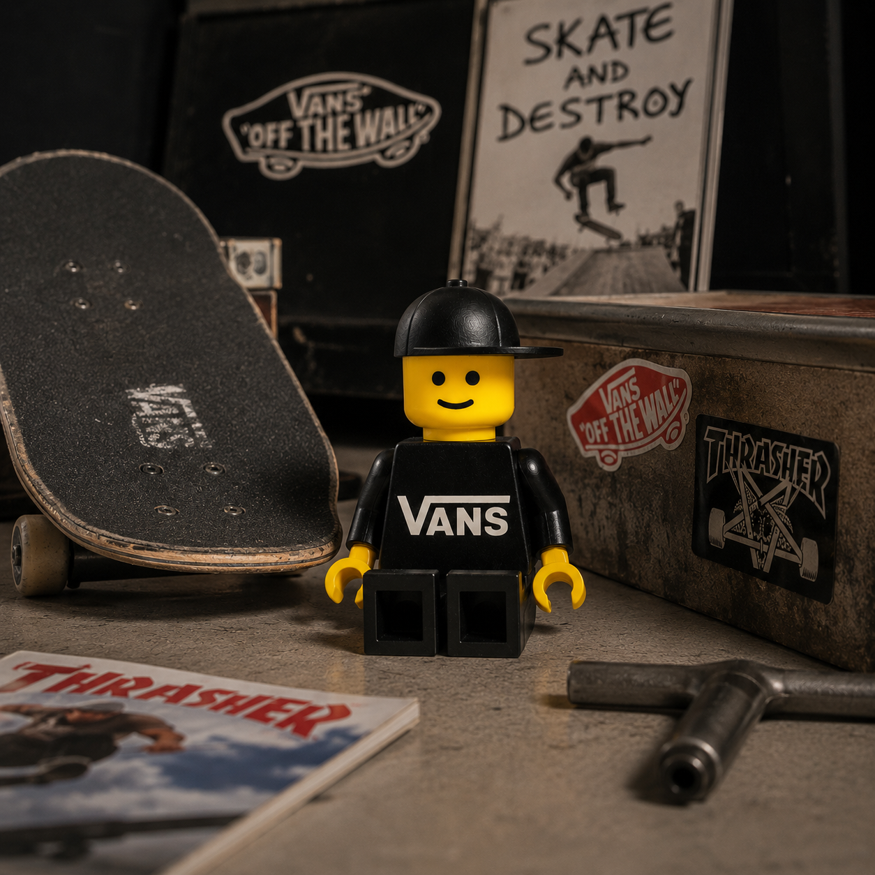 Vans LEGO Style Skateboard Mini Figure | Hype Desk Decor