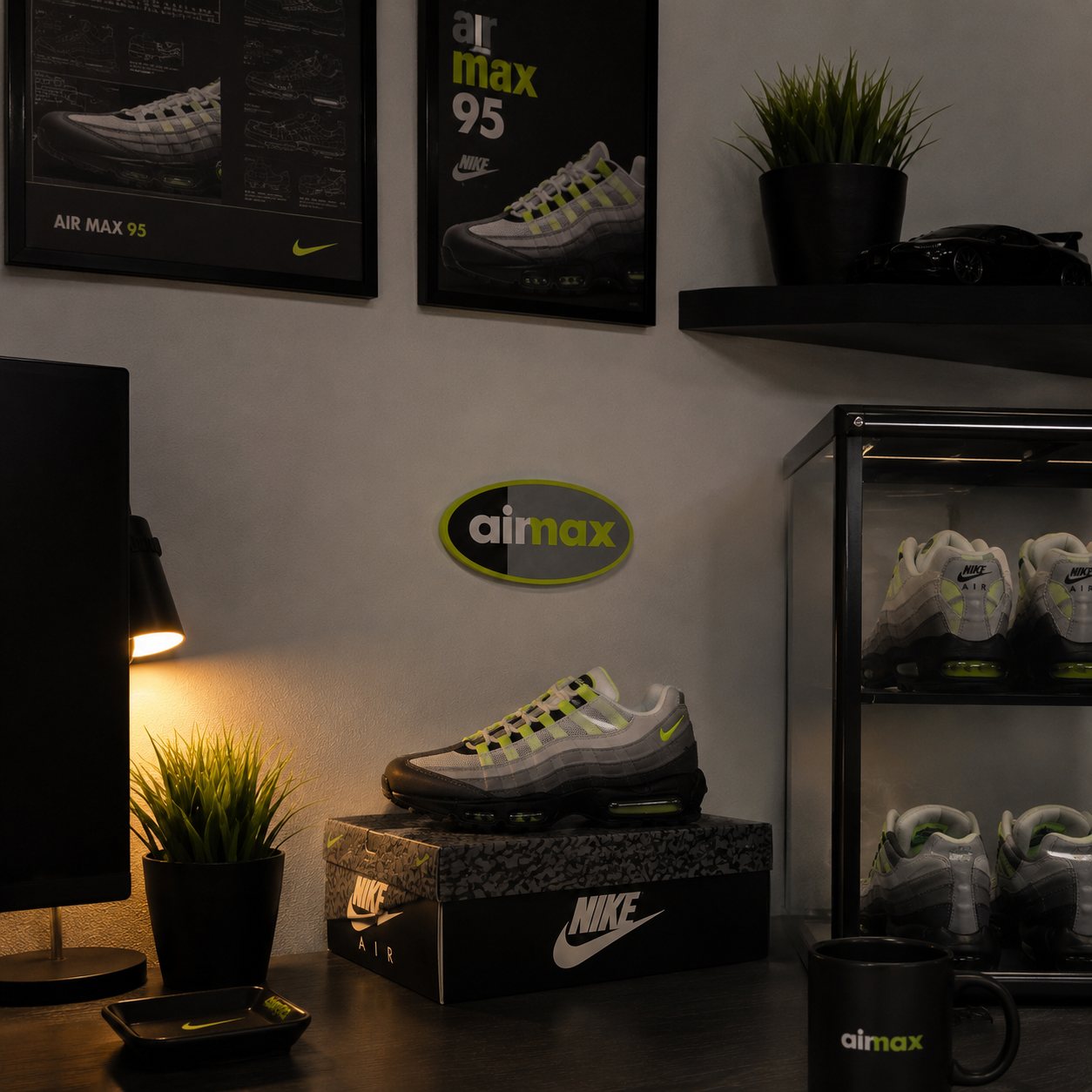 Air Max 95 (AM95) Neon Wall Decor Sign | Sneaker Wall Art with stand |