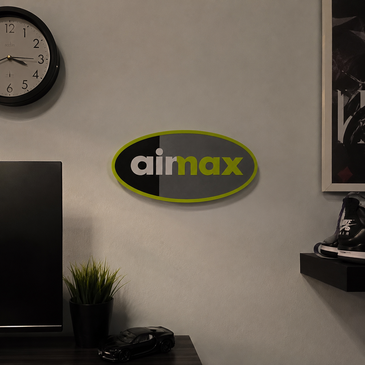 Air Max 95 (AM95) Neon Wall Decor Sign | Sneaker Wall Art with stand |