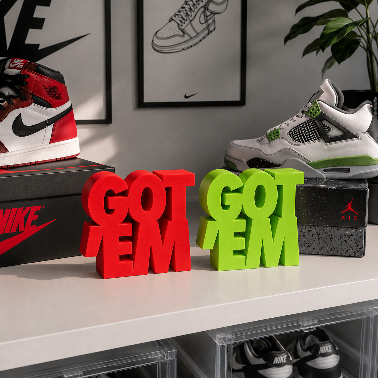 Got 'Em Sneaker Display Sign | Sneakerhead Desk & Shelf Decor